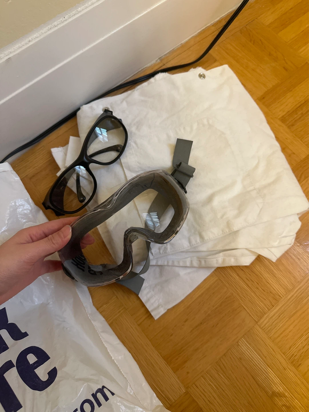Cotton lab gown, Safety Goggles and Glasses