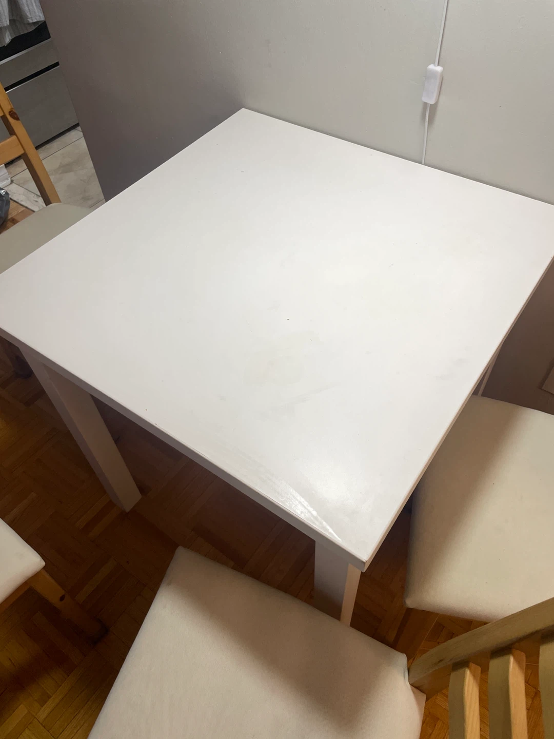 White Square Dining Table with 4 Chairs - photo 3