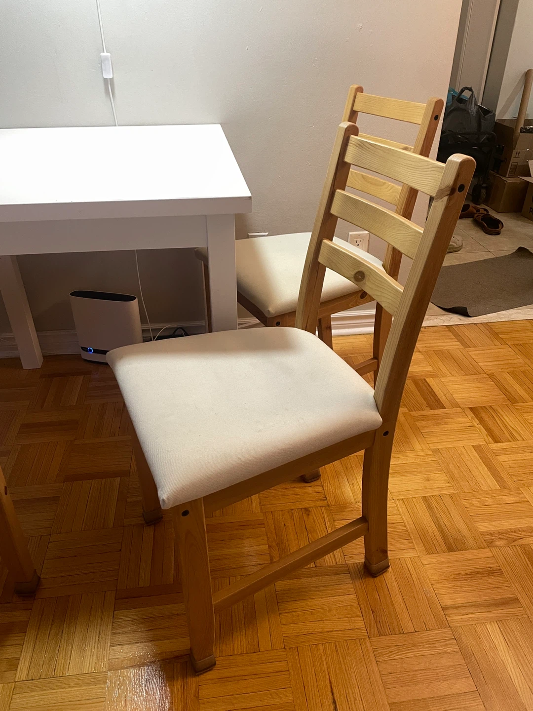 White Square Dining Table with 4 Chairs - photo 5