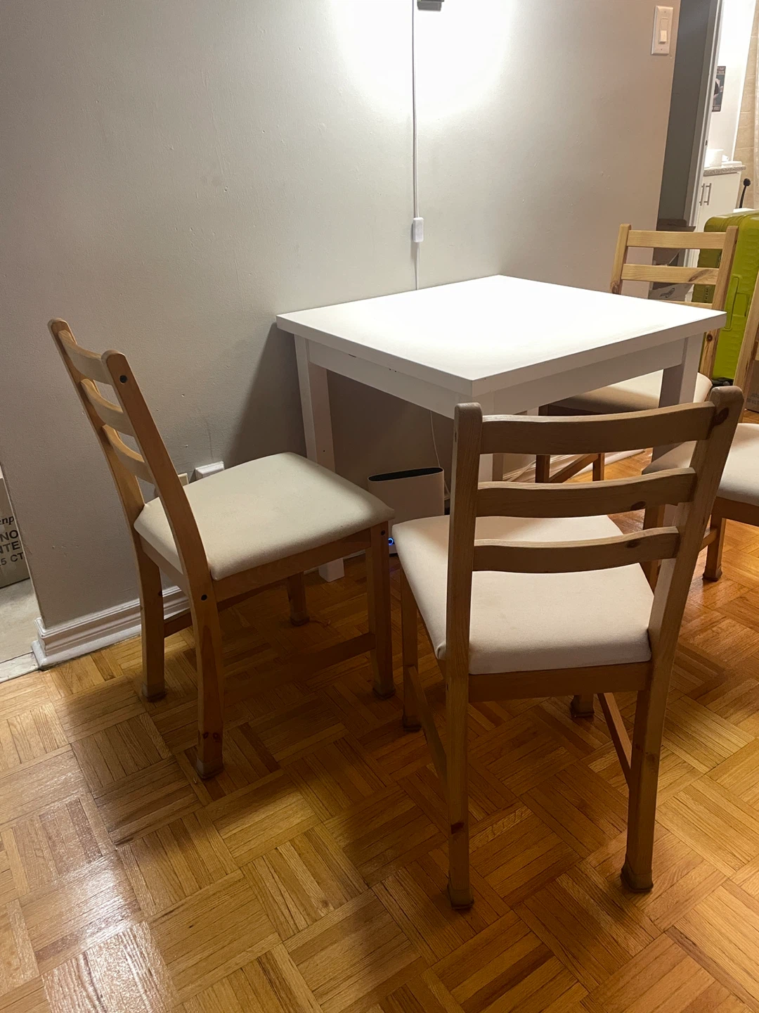 White Square Dining Table with 4 Chairs - photo 4