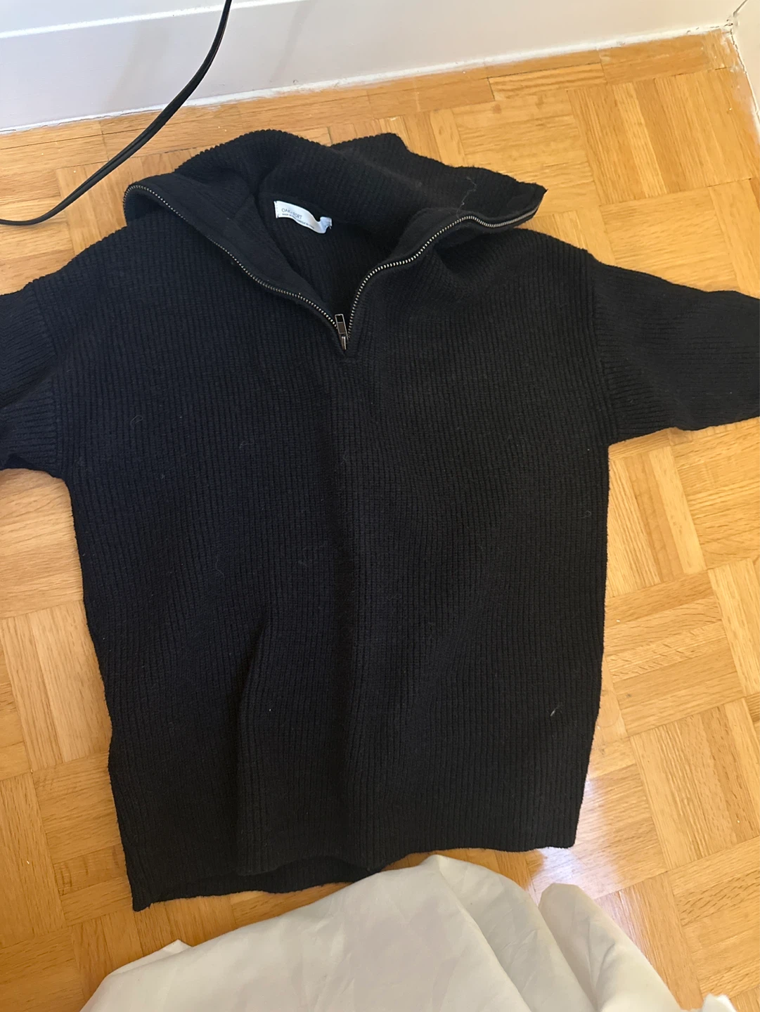 Black Quarter Zip Sweater