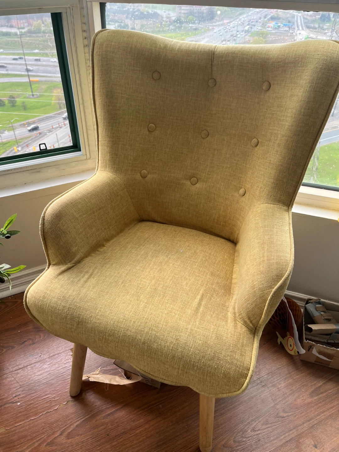 Yellow Upholstered Accent Chair