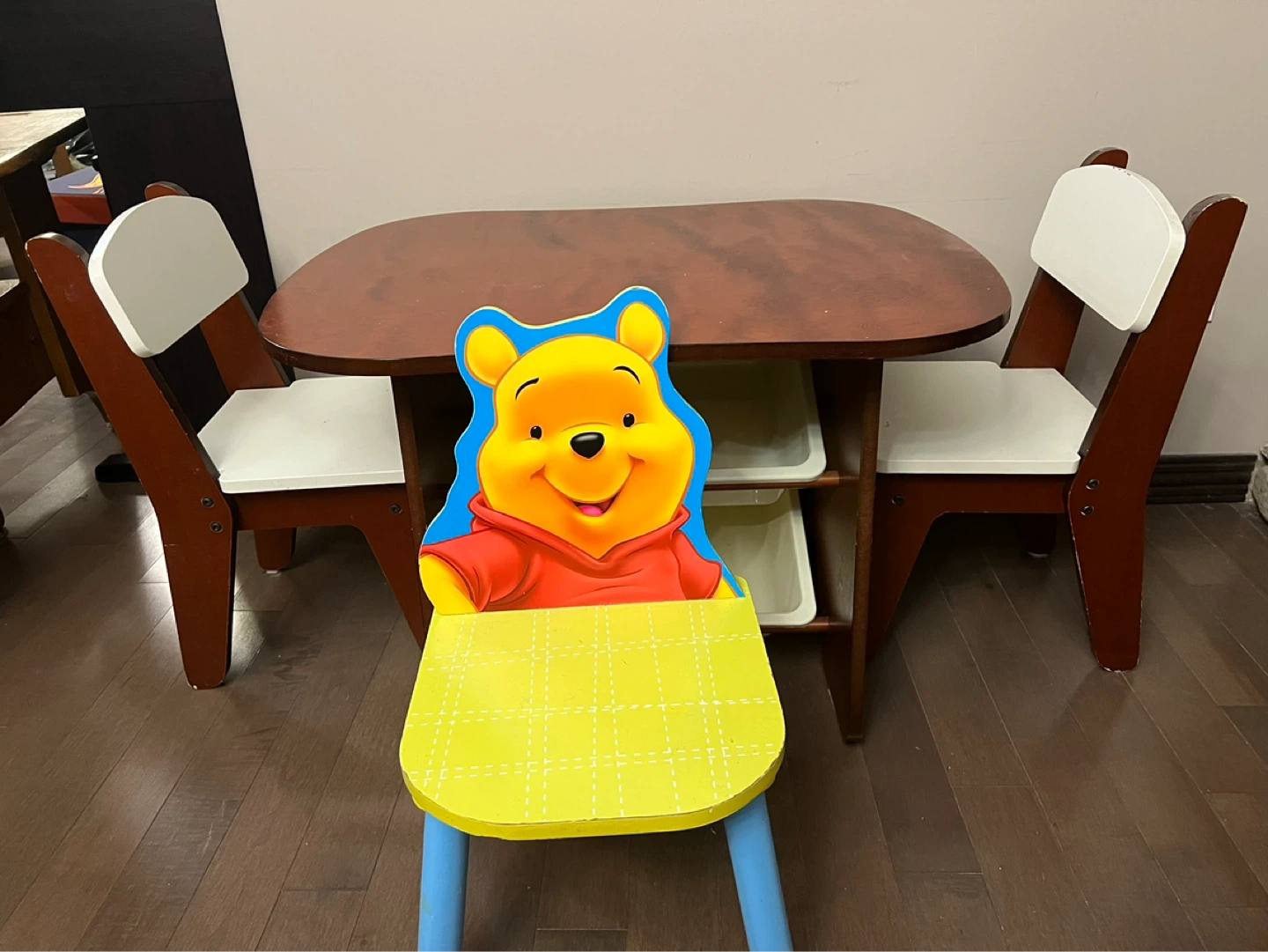 Kids Wooden Table and Chairs Set with Storage - photo 2