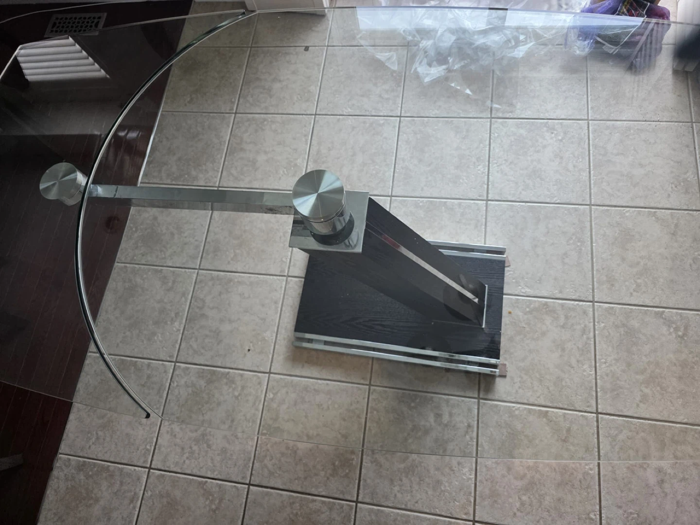 Glass Dining Table with Black Base - photo 2