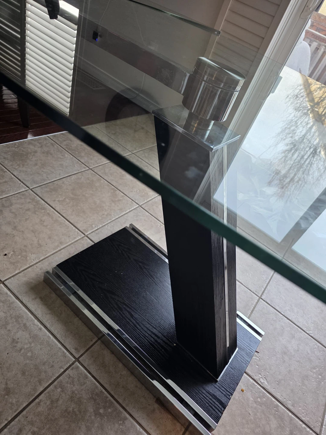 Glass Dining Table with Black Base - photo 3