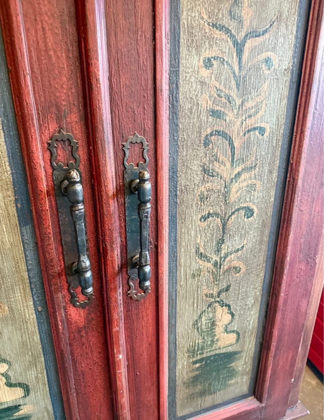 Rustic Vintage Armoire Cabinet with Decorative Panels - photo 4