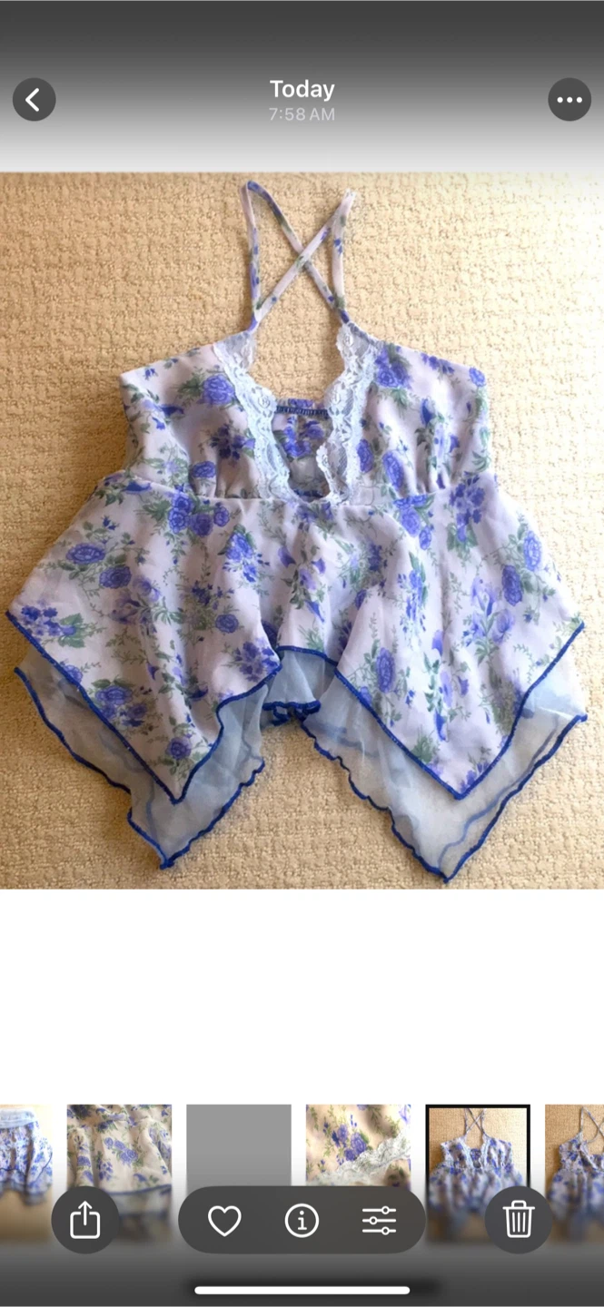 Floral Halter layered asymmetrical Top with Lace Trim