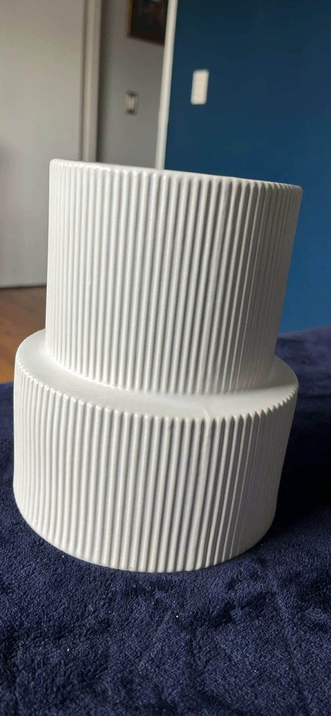 White Ceramic Fluted Planter Pot