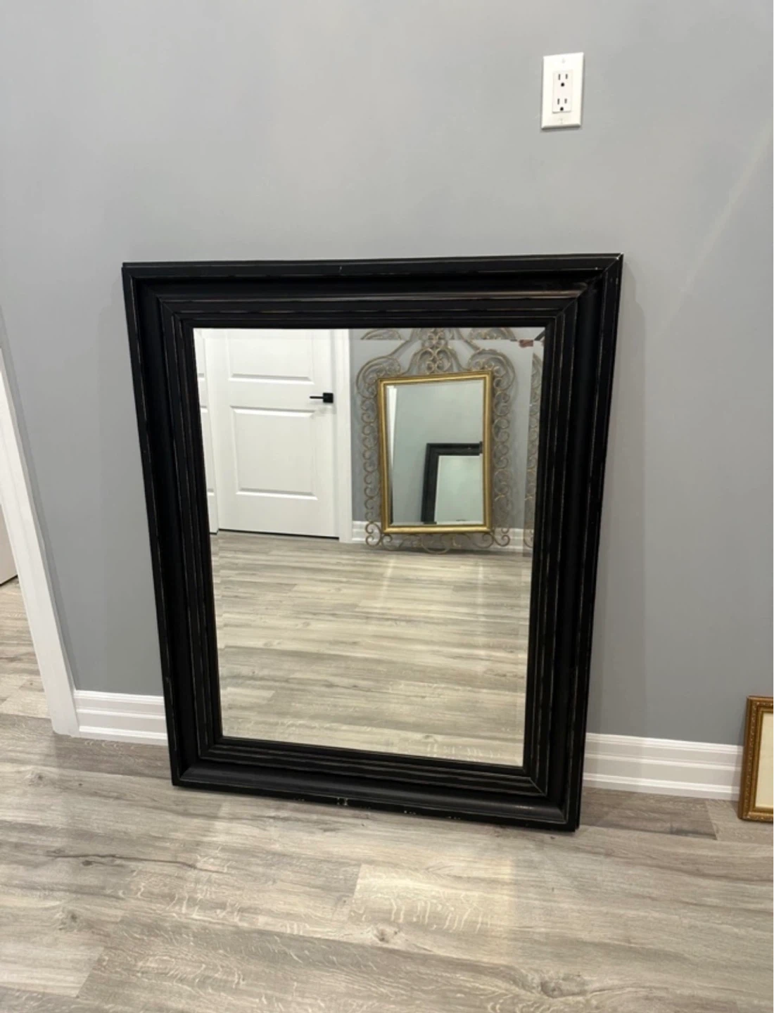 Large Black Framed Mirror