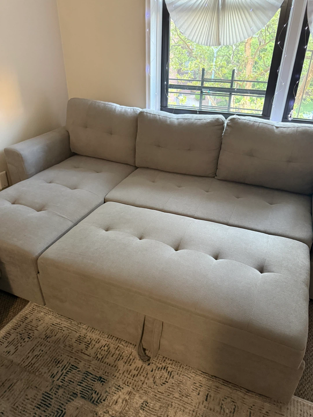 Light Gray Sectional Sofa with Storage