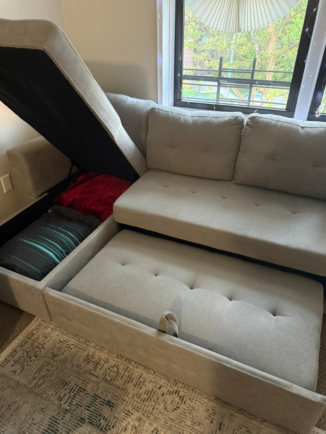 Light Gray Sectional Sofa with Storage - photo 3