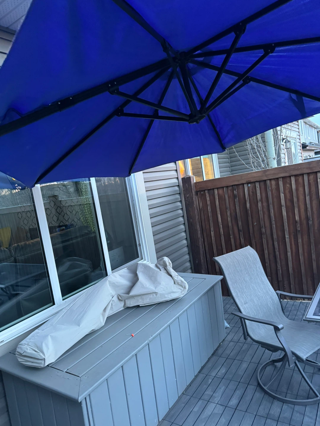 Blue Cantilever Patio Umbrella