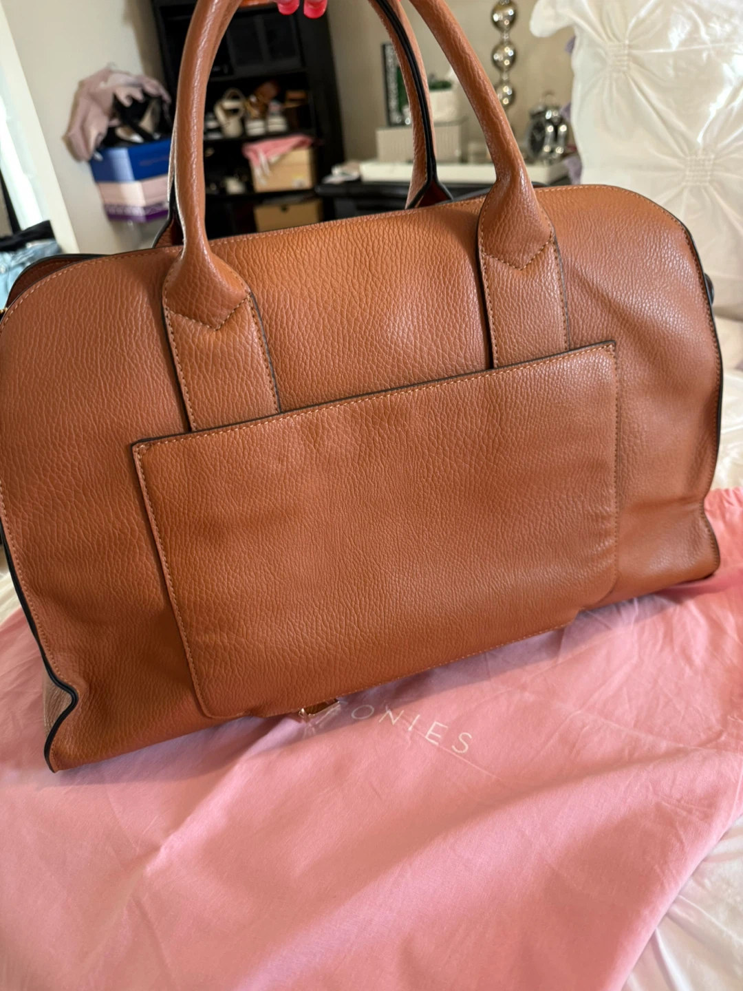 Poppy & Peonies Brown Faux Leather Tote Bag - photo 3