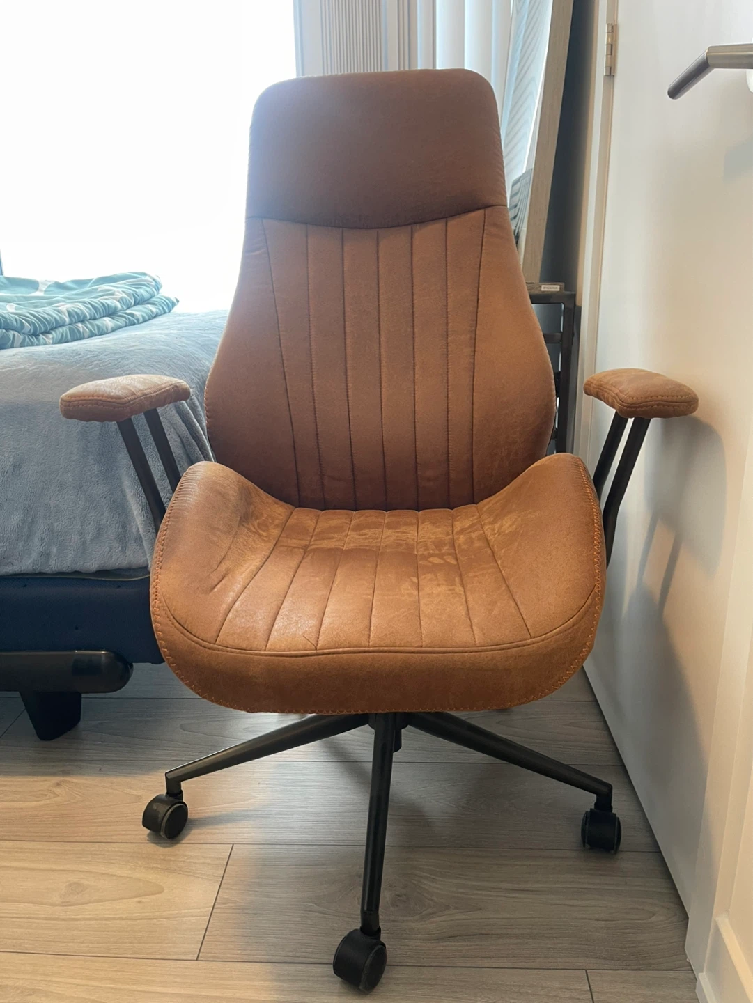 Brown Faux Leather Office Chair