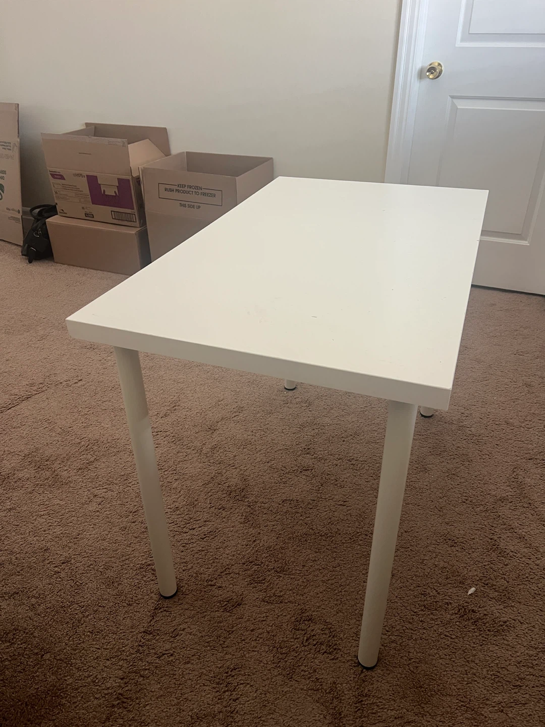 White IKEA Kallax Shelf Unit with 2 Drawers and table - photo 5
