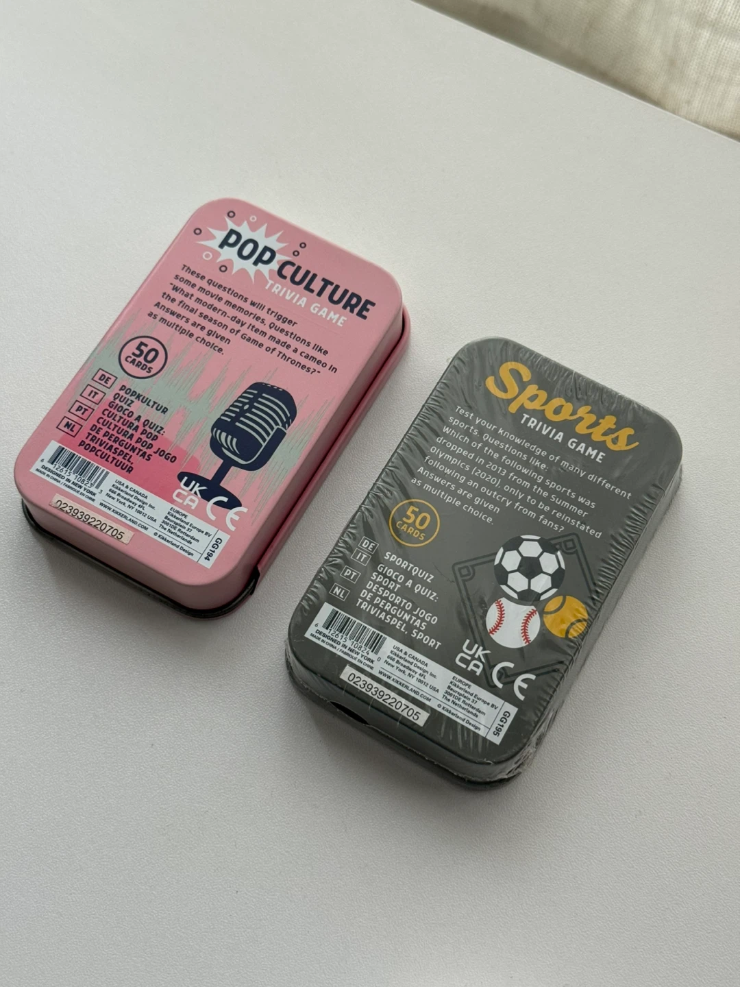 Kikkerland Pop Culture and Sports Trivia Game Tin Set - photo 2