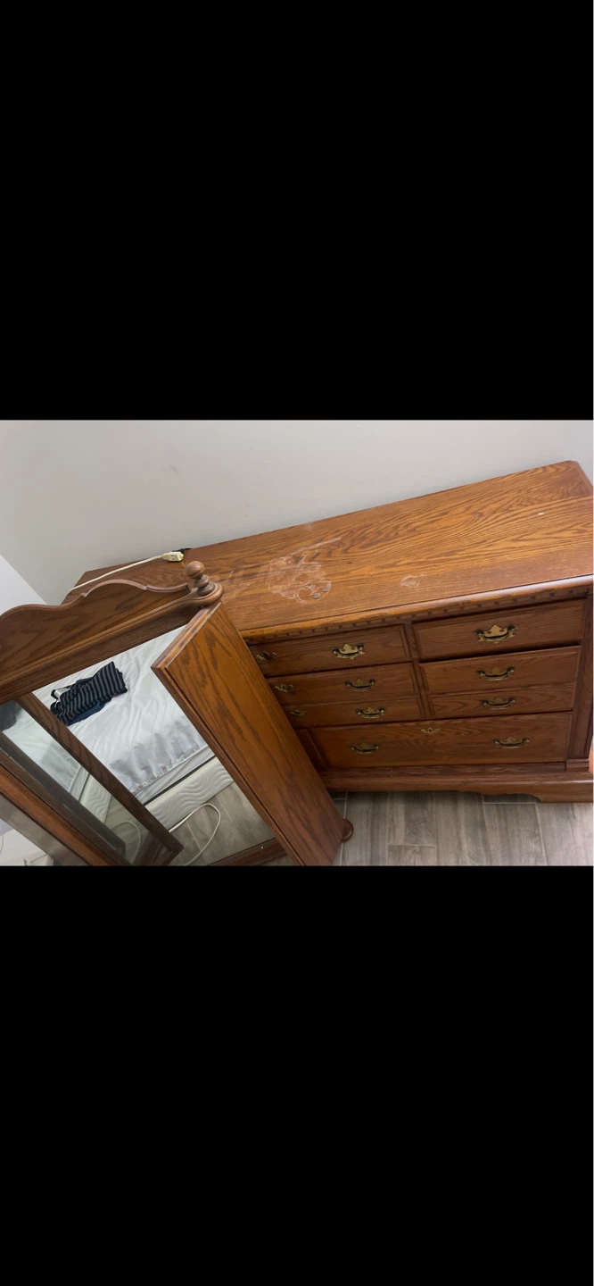 Wooden Dresser with Mirror