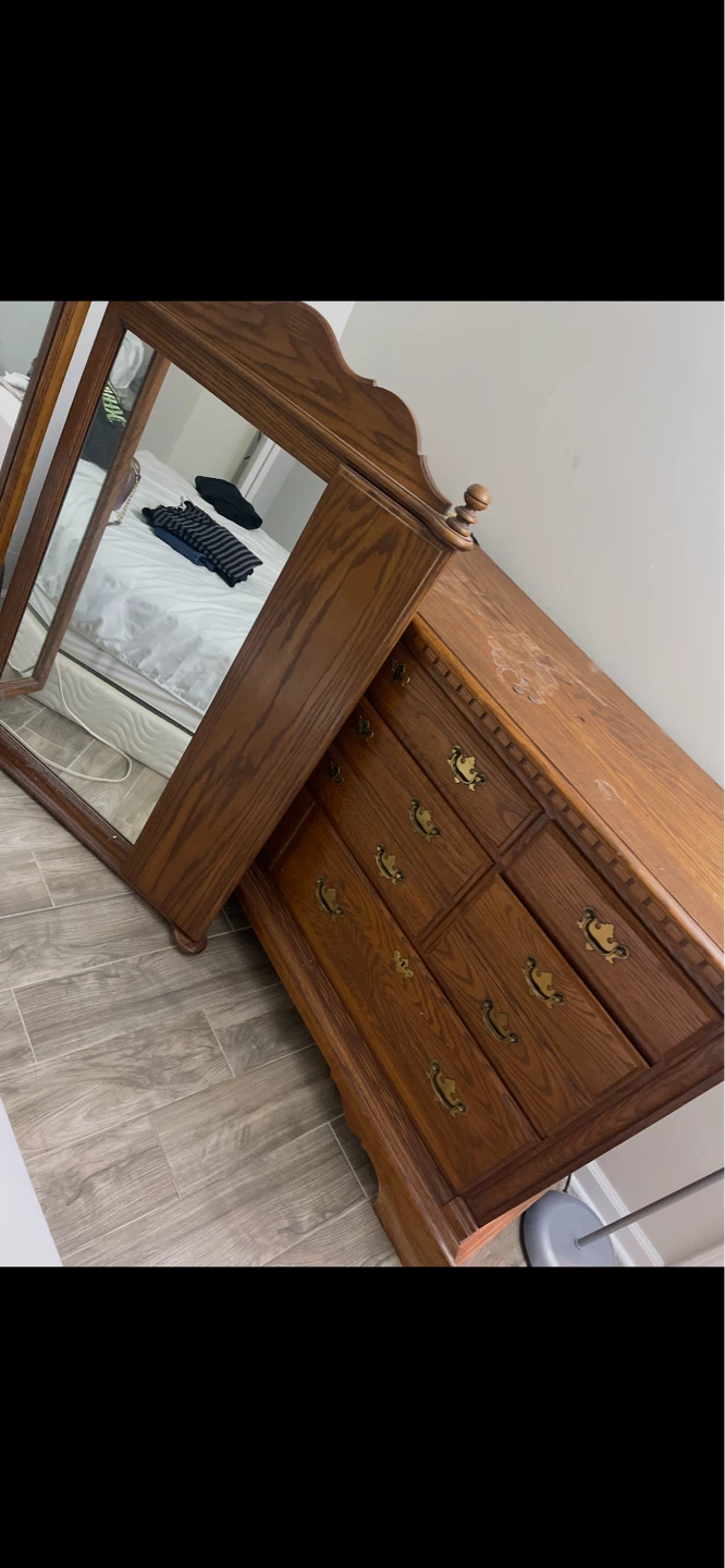 Wooden Dresser with Mirror - photo 2