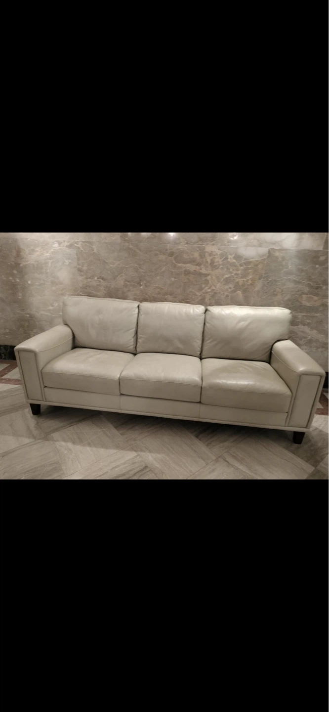 Light Beige Leather Sofa