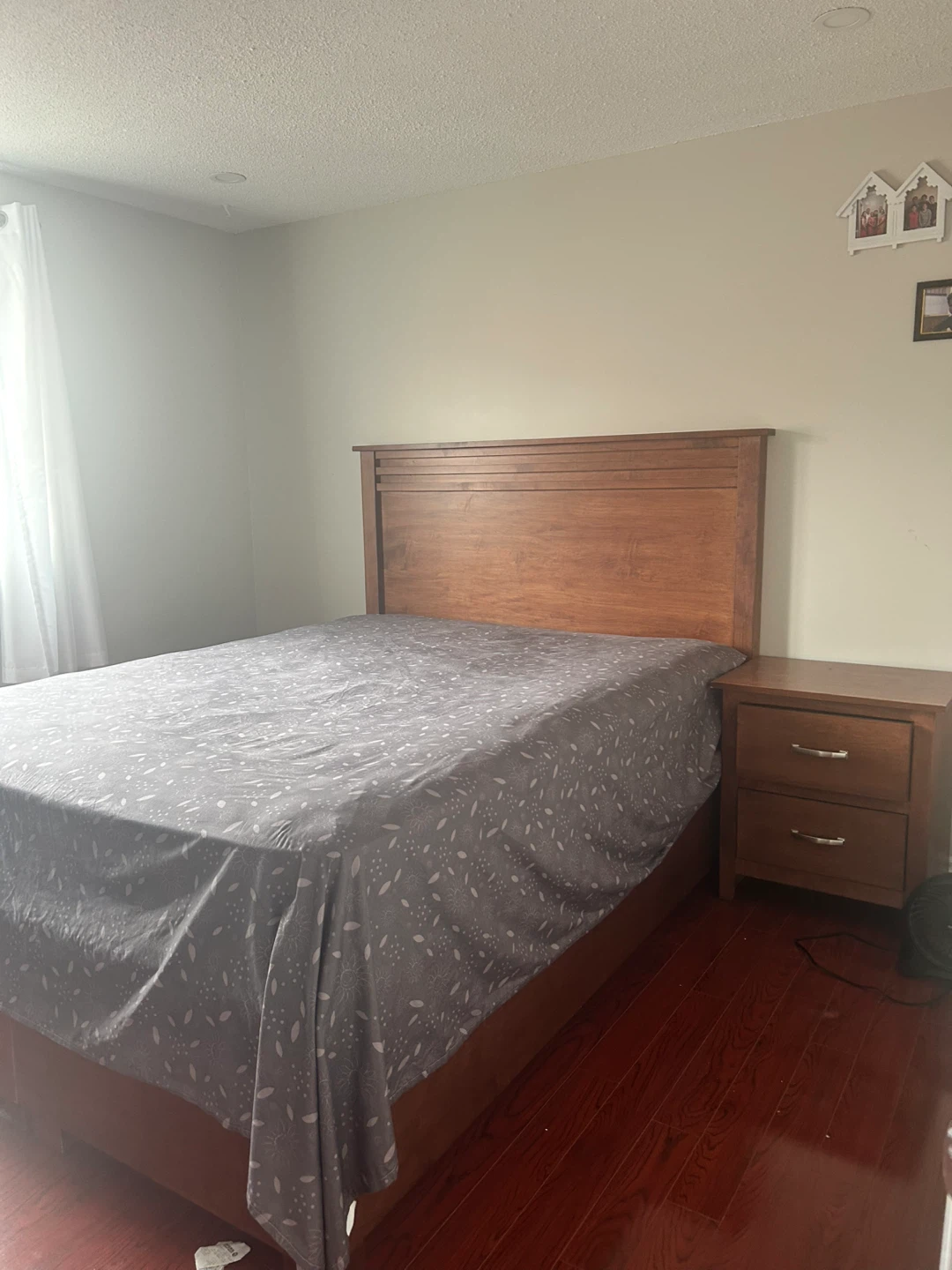 Wooden Bed Frame with Headboard and Nightstand