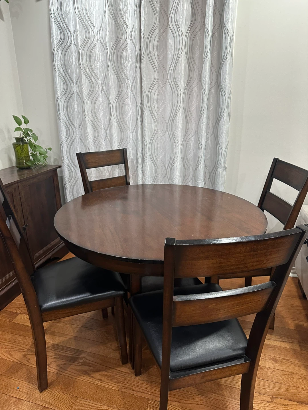 Wooden Dining Table with 4 Chairs