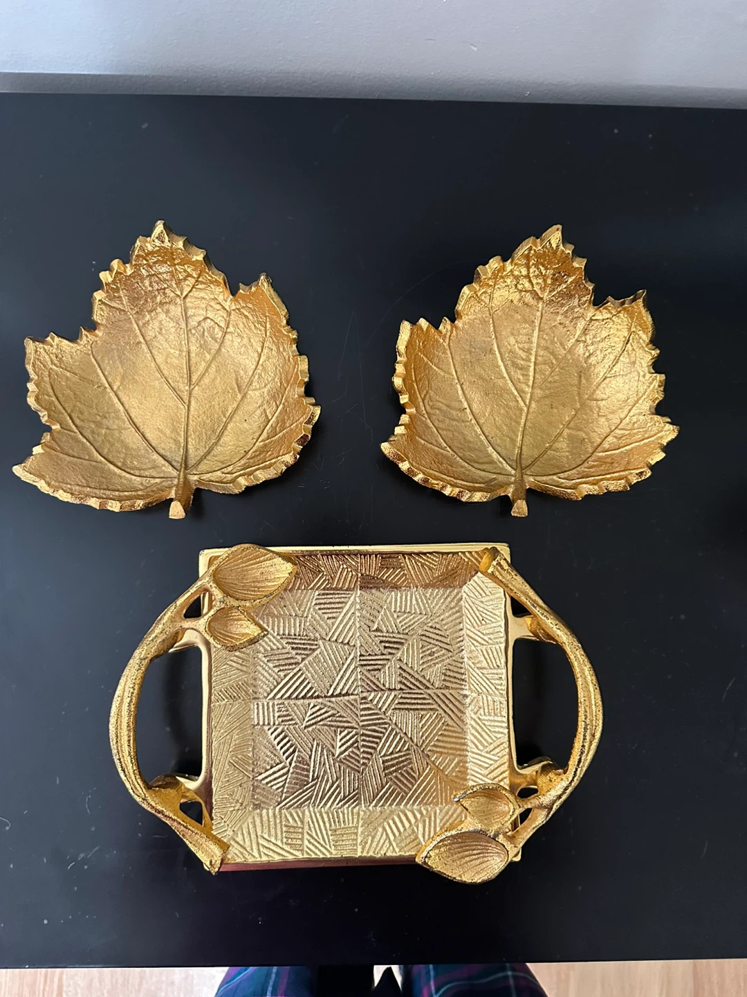 Gold Leaf Trinket Dish Set