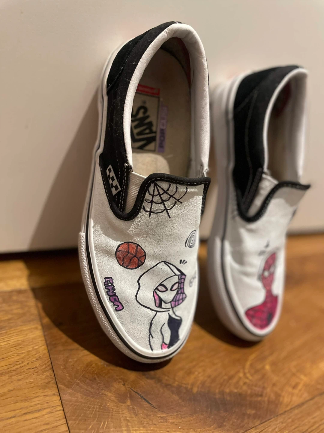 Custom Spider-Man & Gwen Stacy Vans Slip-On Shoes - photo 2