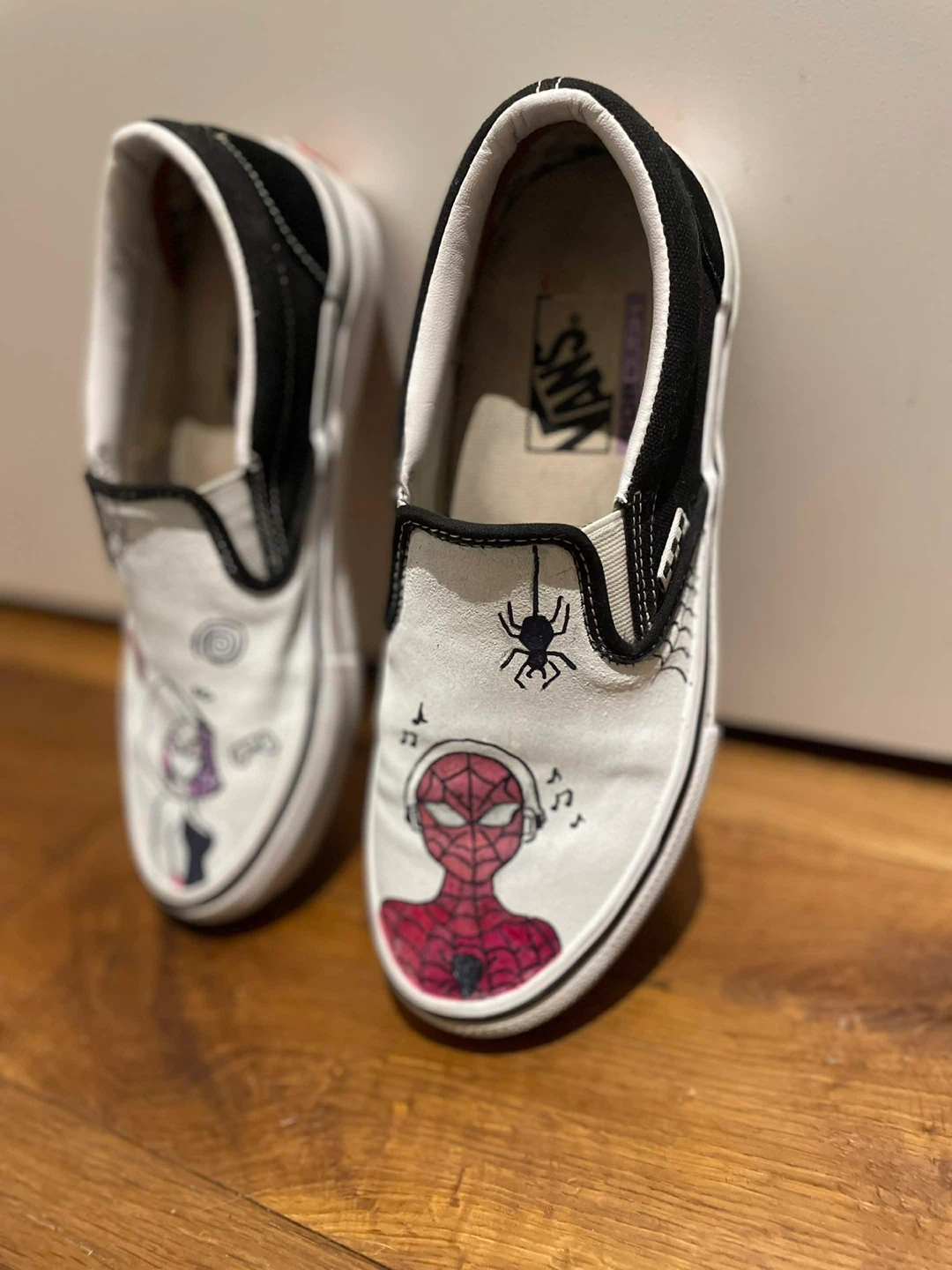 Custom Spider-Man & Gwen Stacy Vans Slip-On Shoes - photo 3