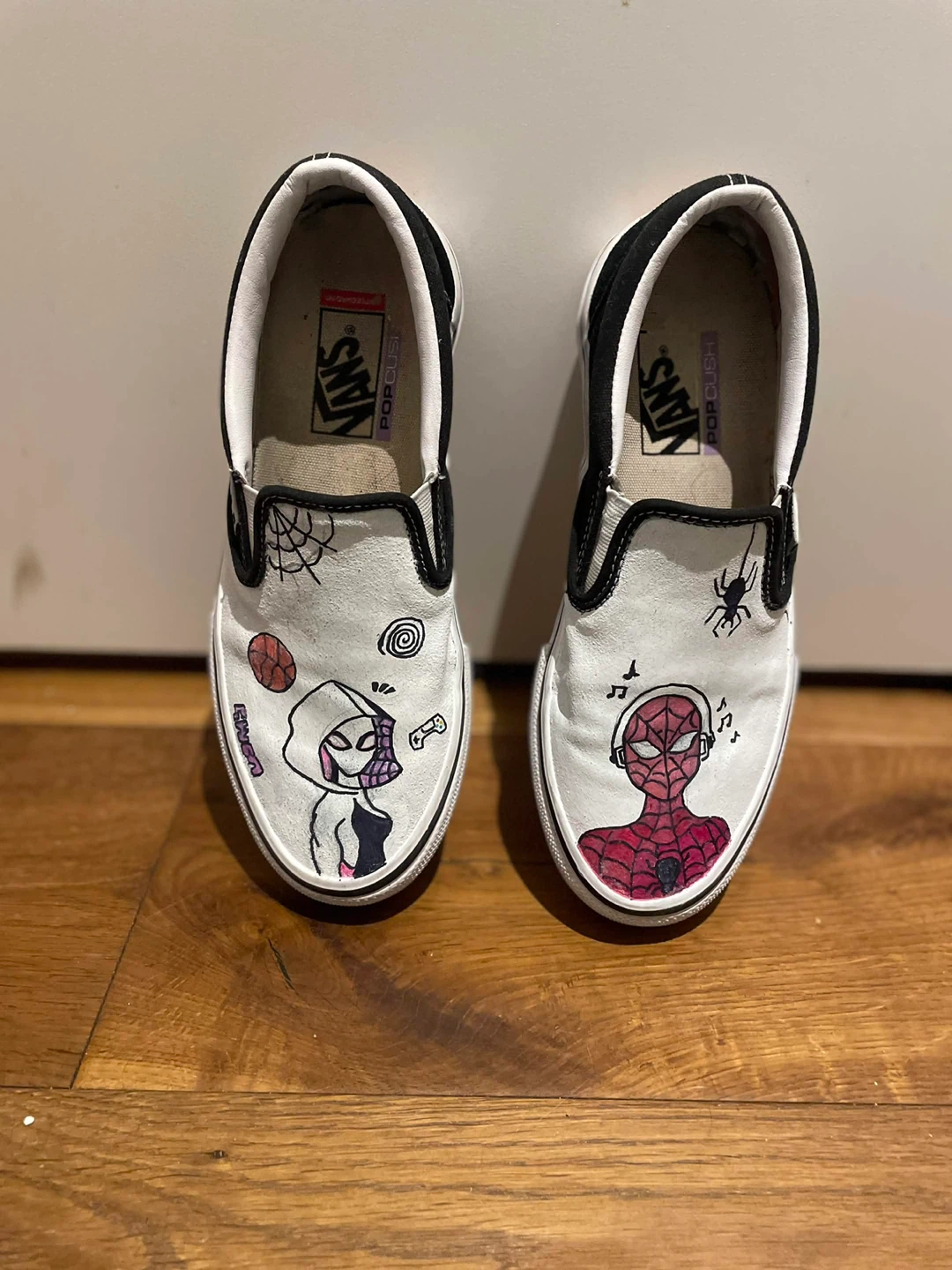 Custom Spider-Man & Gwen Stacy Vans Slip-On Shoes