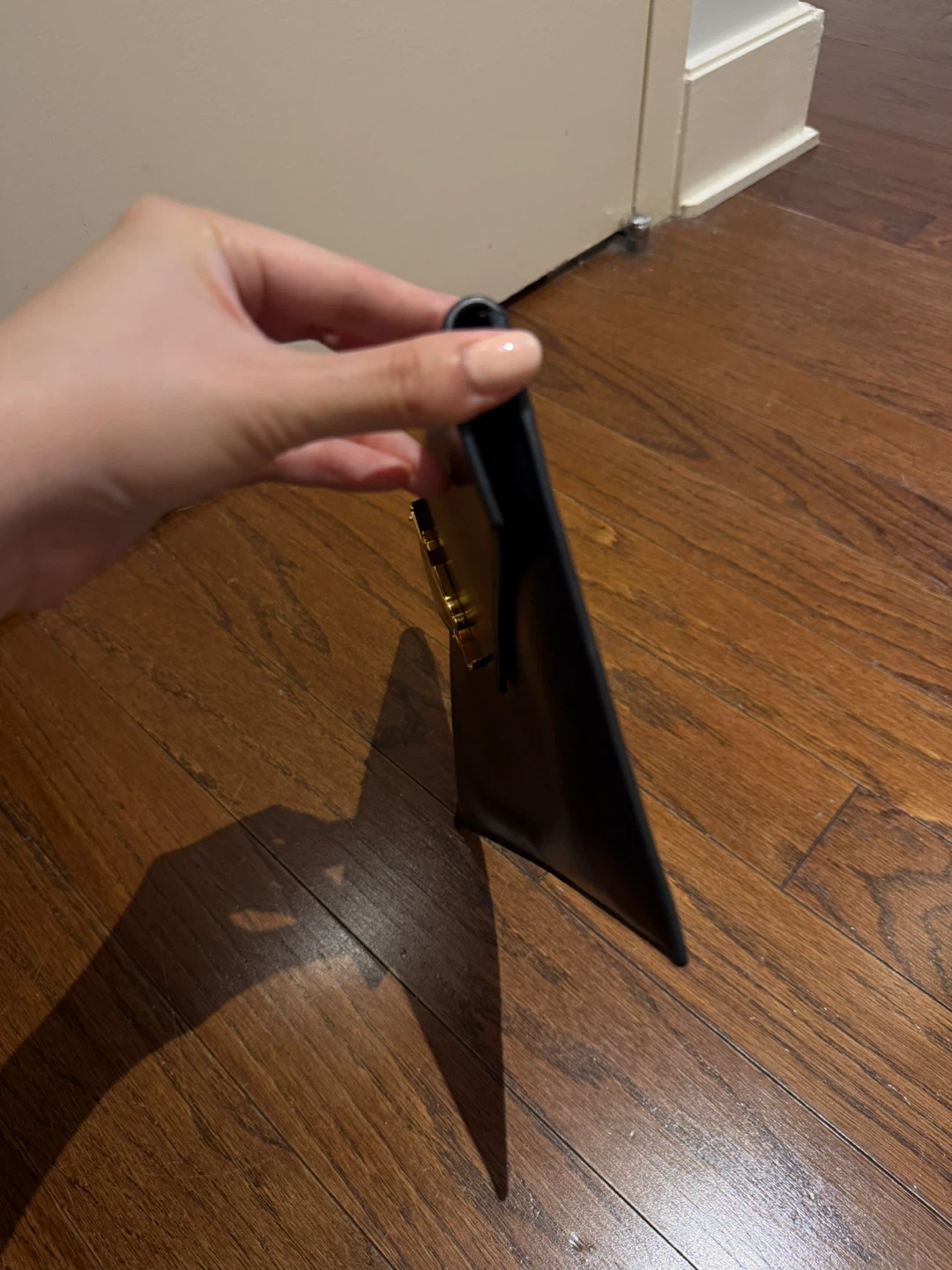 Yves Saint Laurent YSL Black Leather Envelope Clutch - photo 5