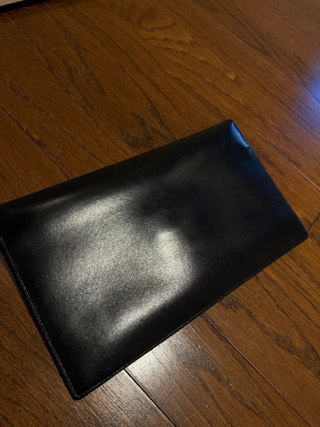 Yves Saint Laurent YSL Black Leather Envelope Clutch - photo 4