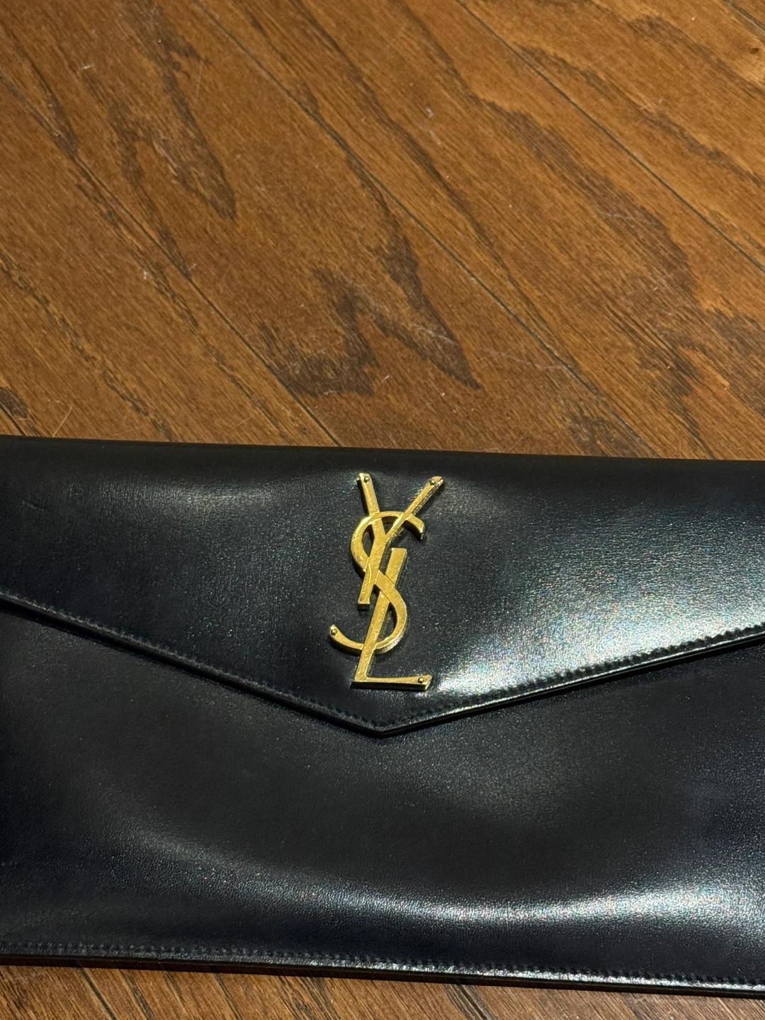 Yves Saint Laurent YSL Black Leather Envelope Clutch - photo 2