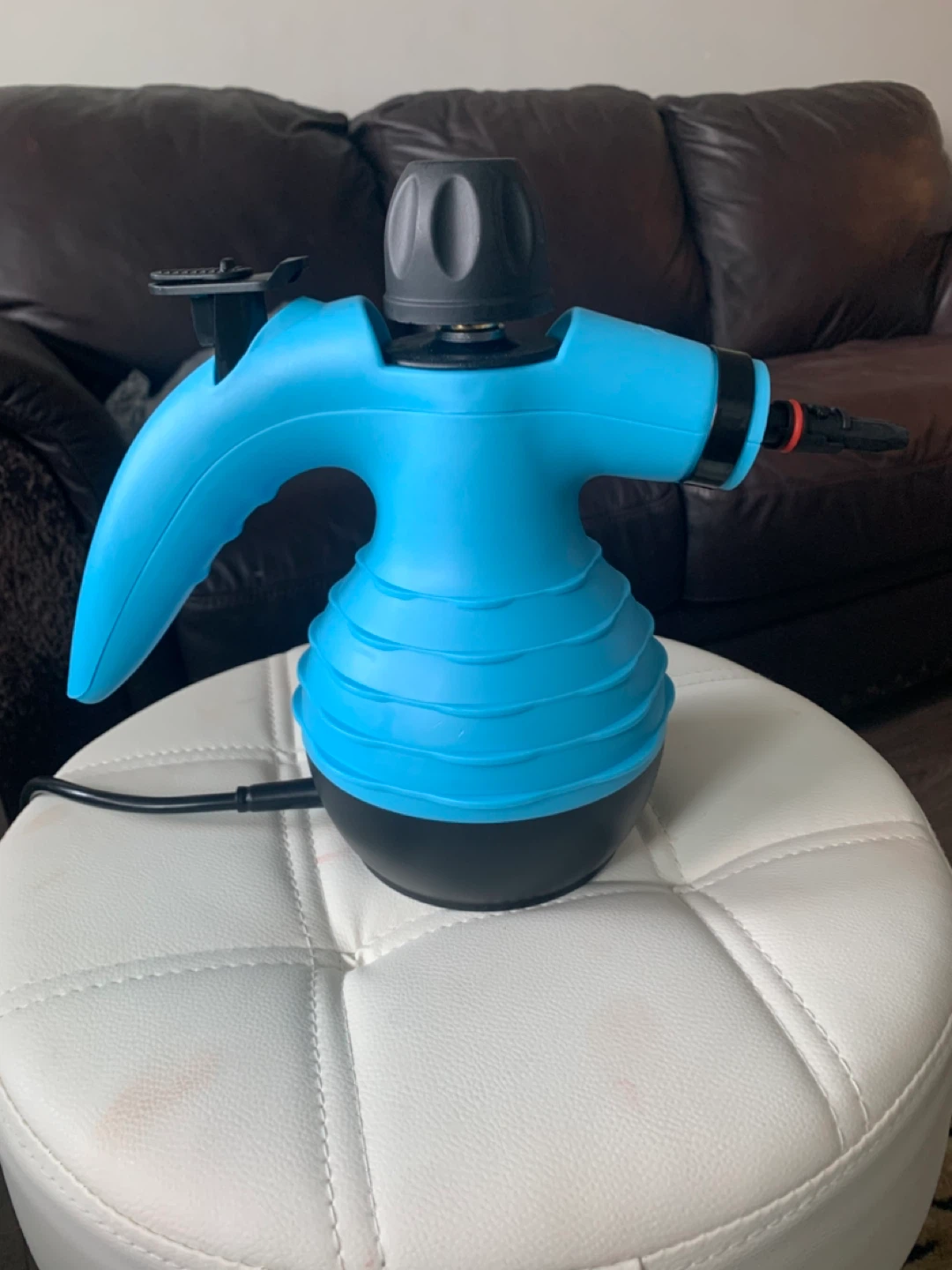 Blue Handheld Steam Cleaner with Accessories