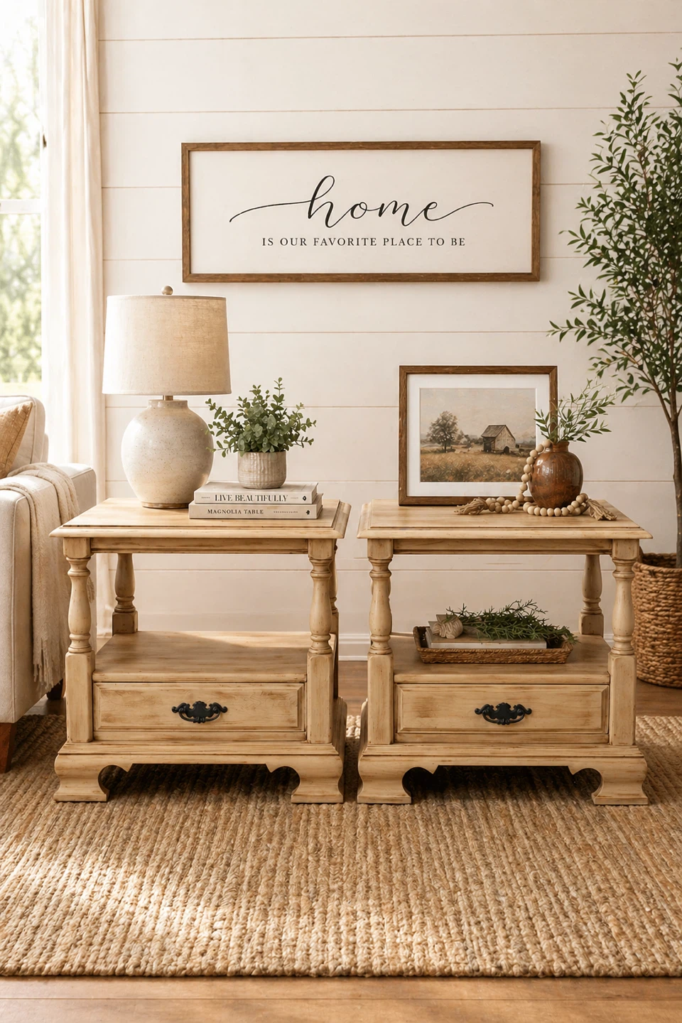 Beautiful Farmhouse-Style Side Table Set