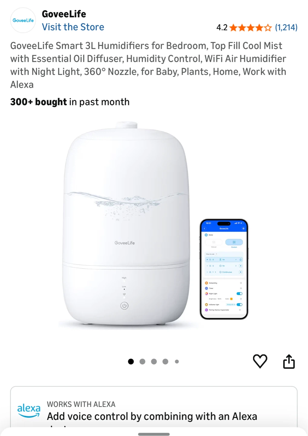 Brand new GoveeLife Smart 3L Humidifier with Night Light