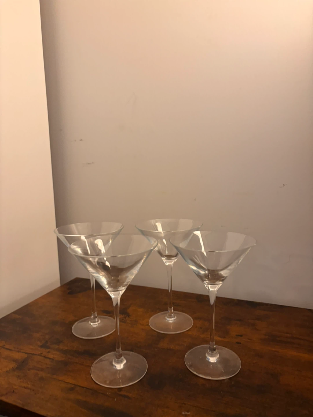 Set of 4 Clear Martini Glasses - photo 2