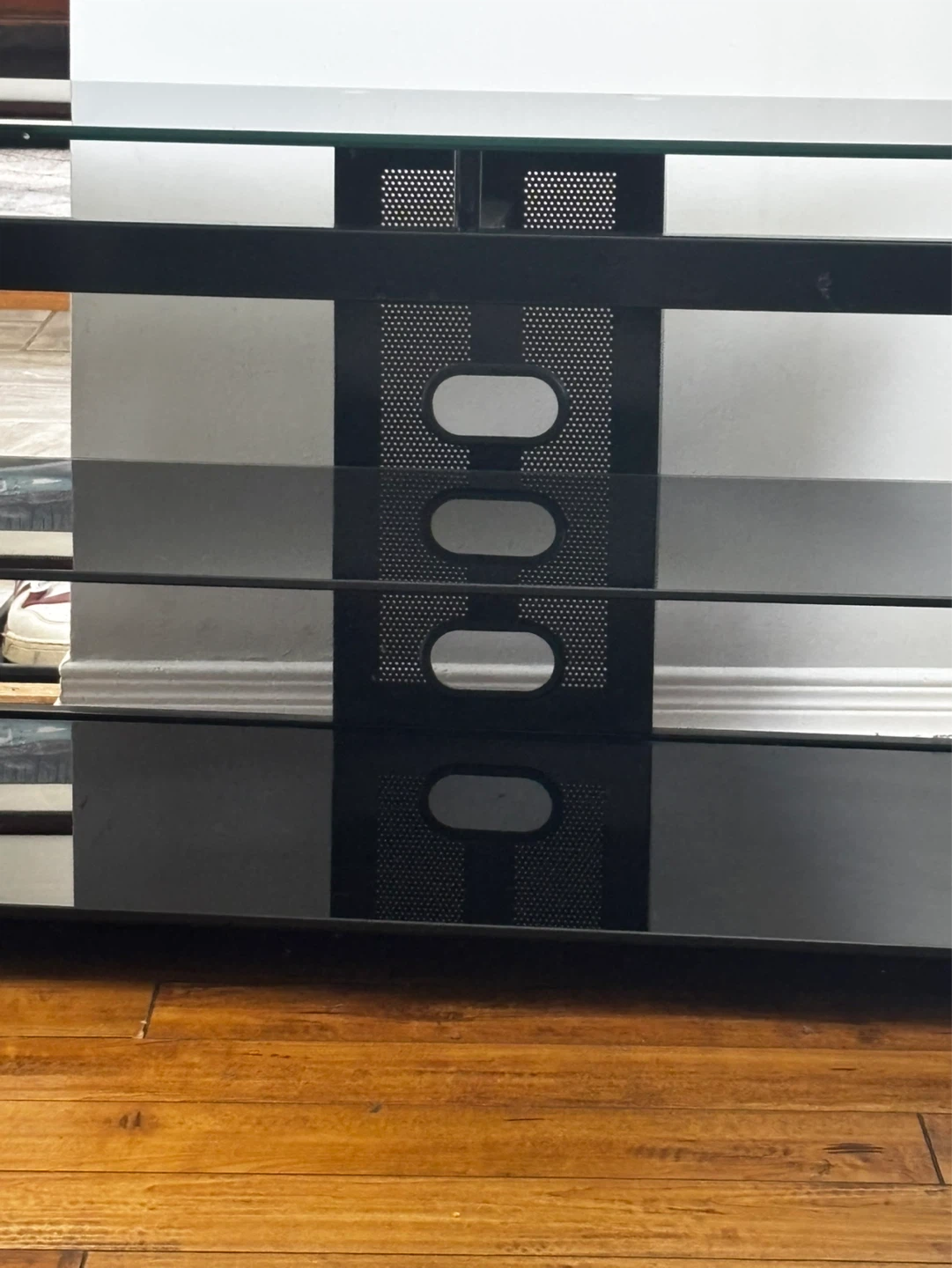 Black Glass 3-Tier TV Stand - photo 3