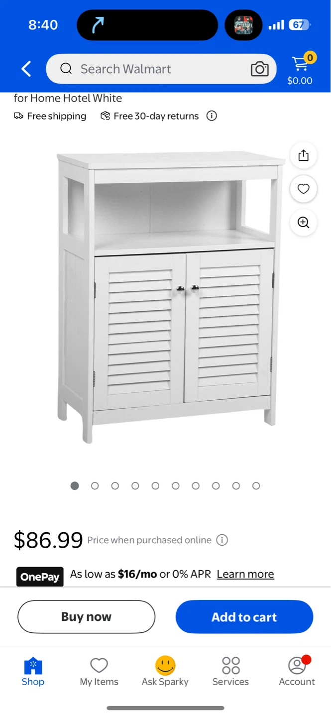 White Storage Cabinet with Double Doors - photo 2