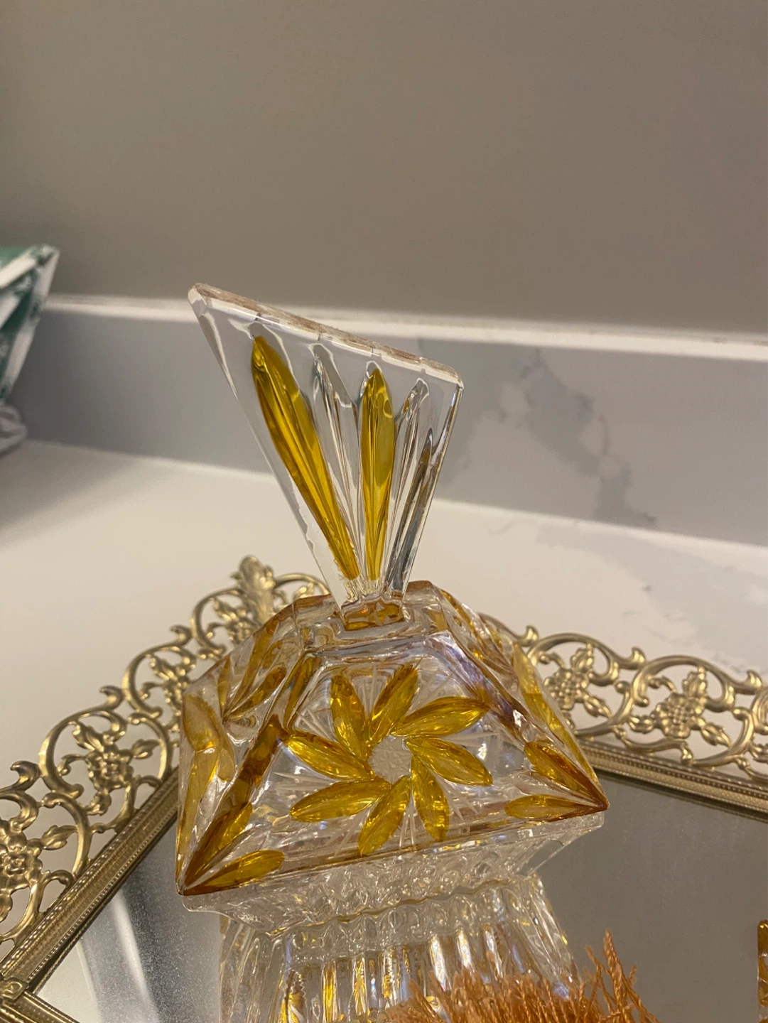 Vintage Crystal Perfume Bottles & Tray Set - photo 4