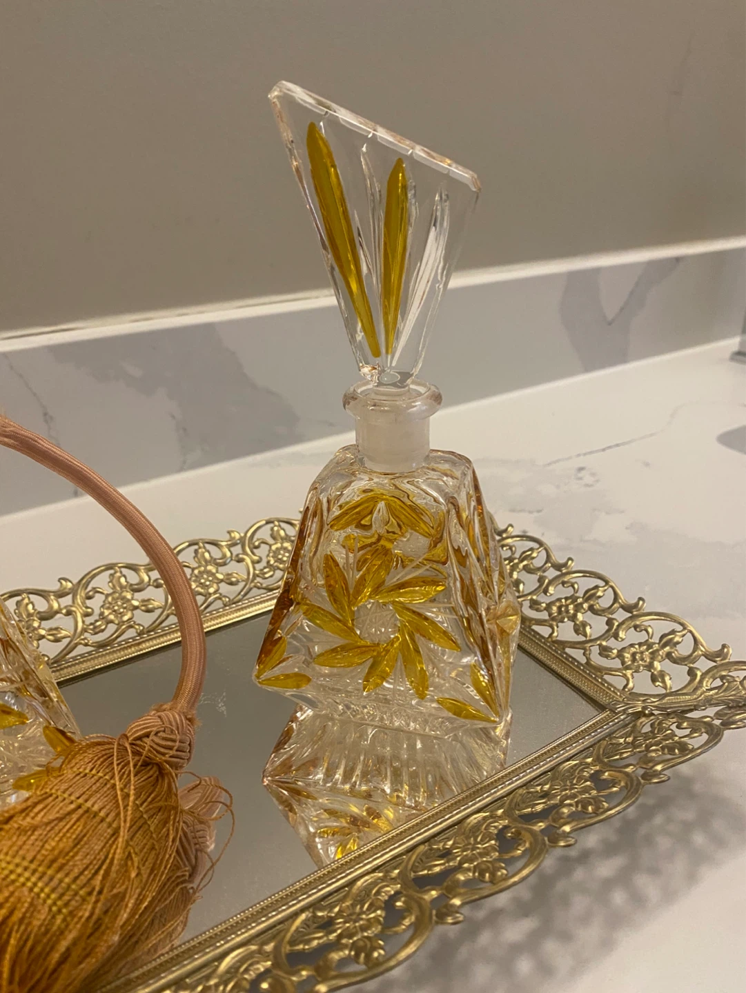 Vintage Crystal Perfume Bottles & Tray Set - photo 3