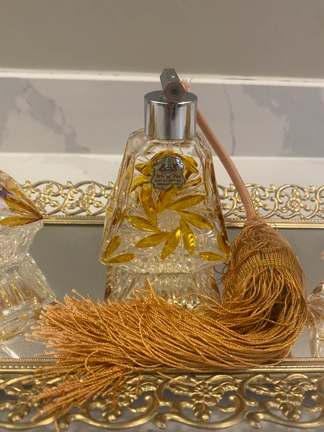 Vintage Crystal Perfume Bottles & Tray Set - photo 2