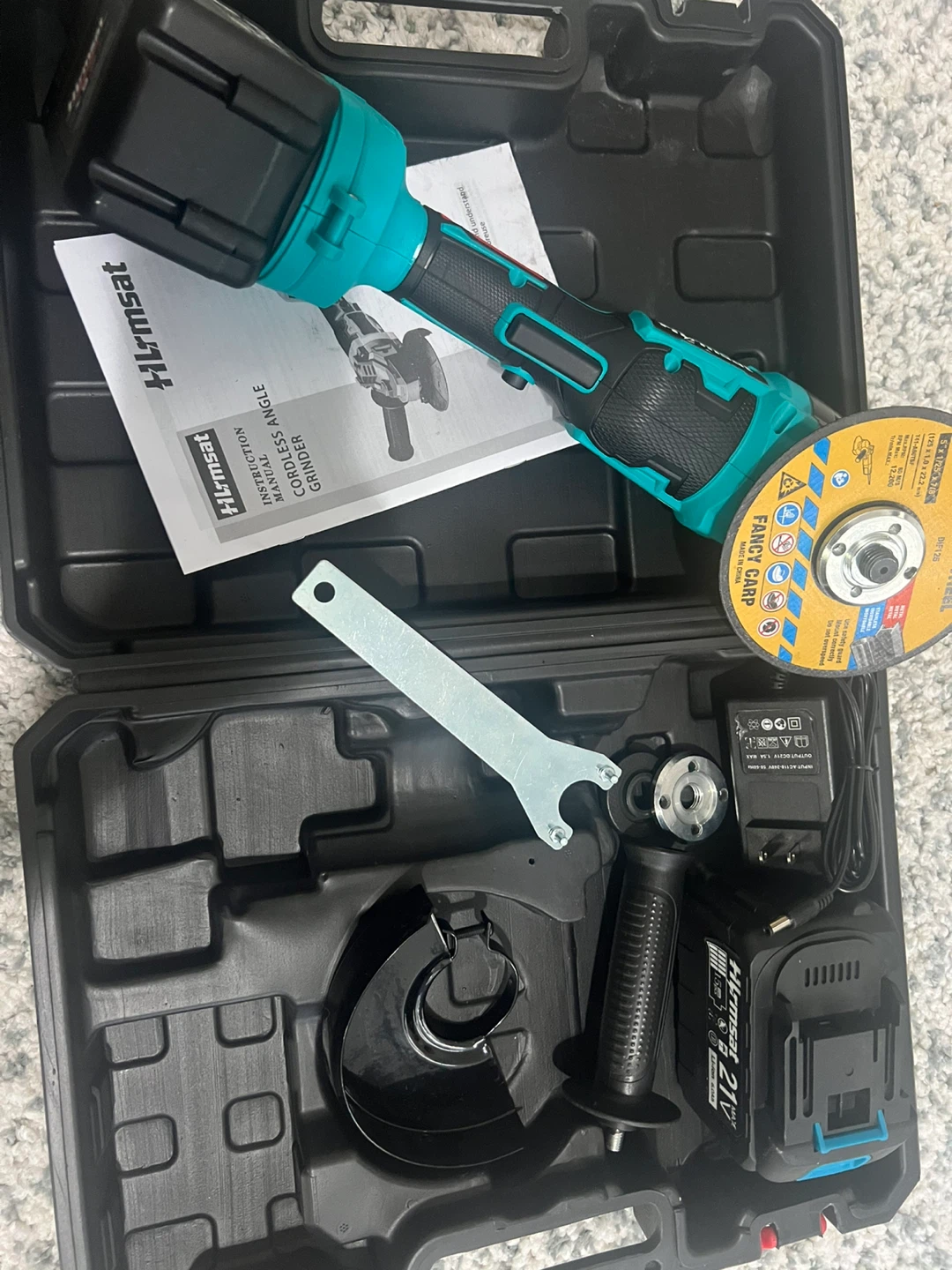 21V Cordless Angle Grinder with Cutting Wheel - photo 2