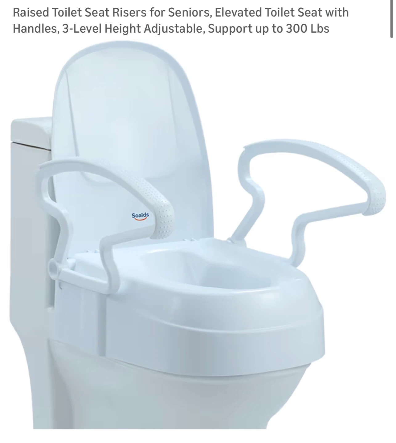 Raised Toilet Seat with Handles R3T