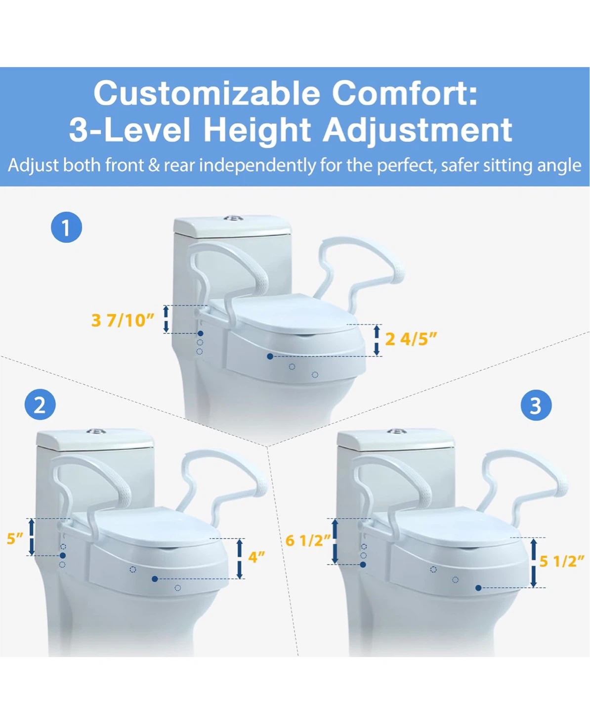Raised Toilet Seat with Handles R3T - photo 5