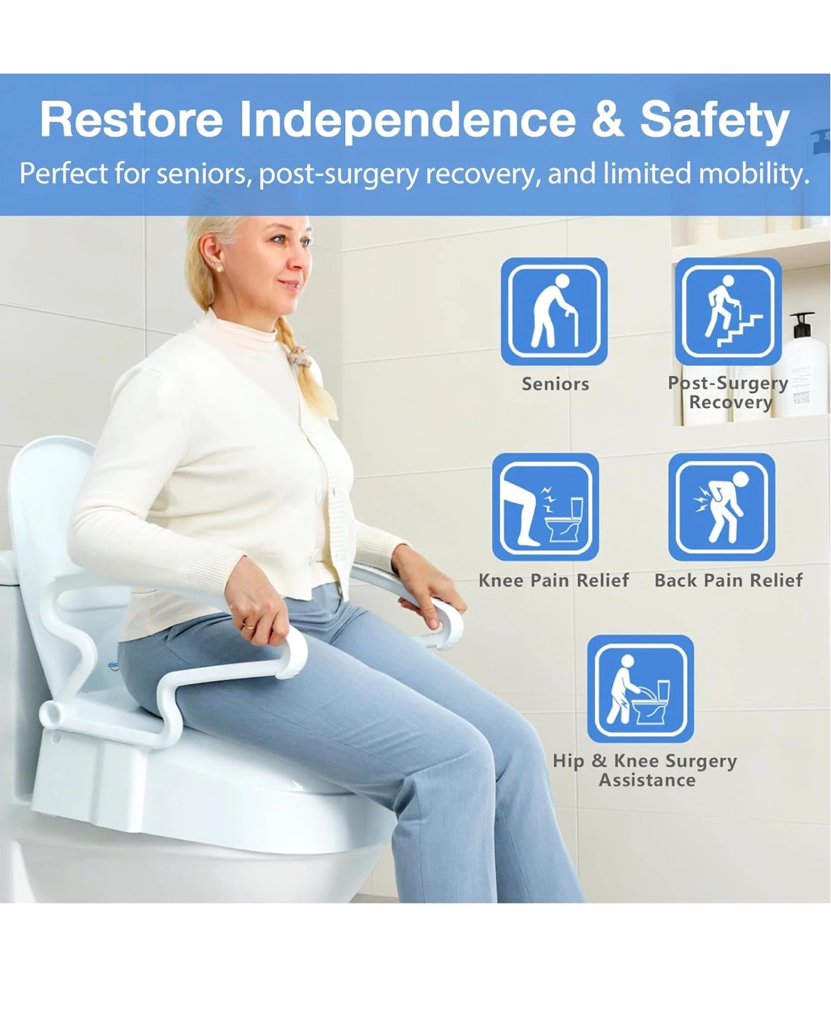Raised Toilet Seat with Handles R3T - photo 4