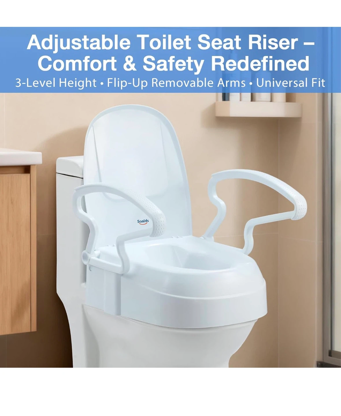 Raised Toilet Seat with Handles R3T - photo 3
