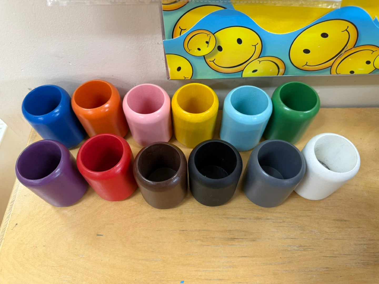 Set of 12 Coloured Pencil Holders