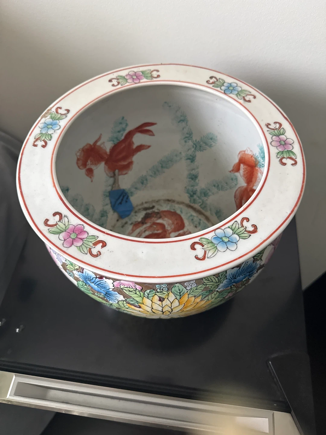 Large Decorative Ceramic Fish Bowl Planter - photo 3