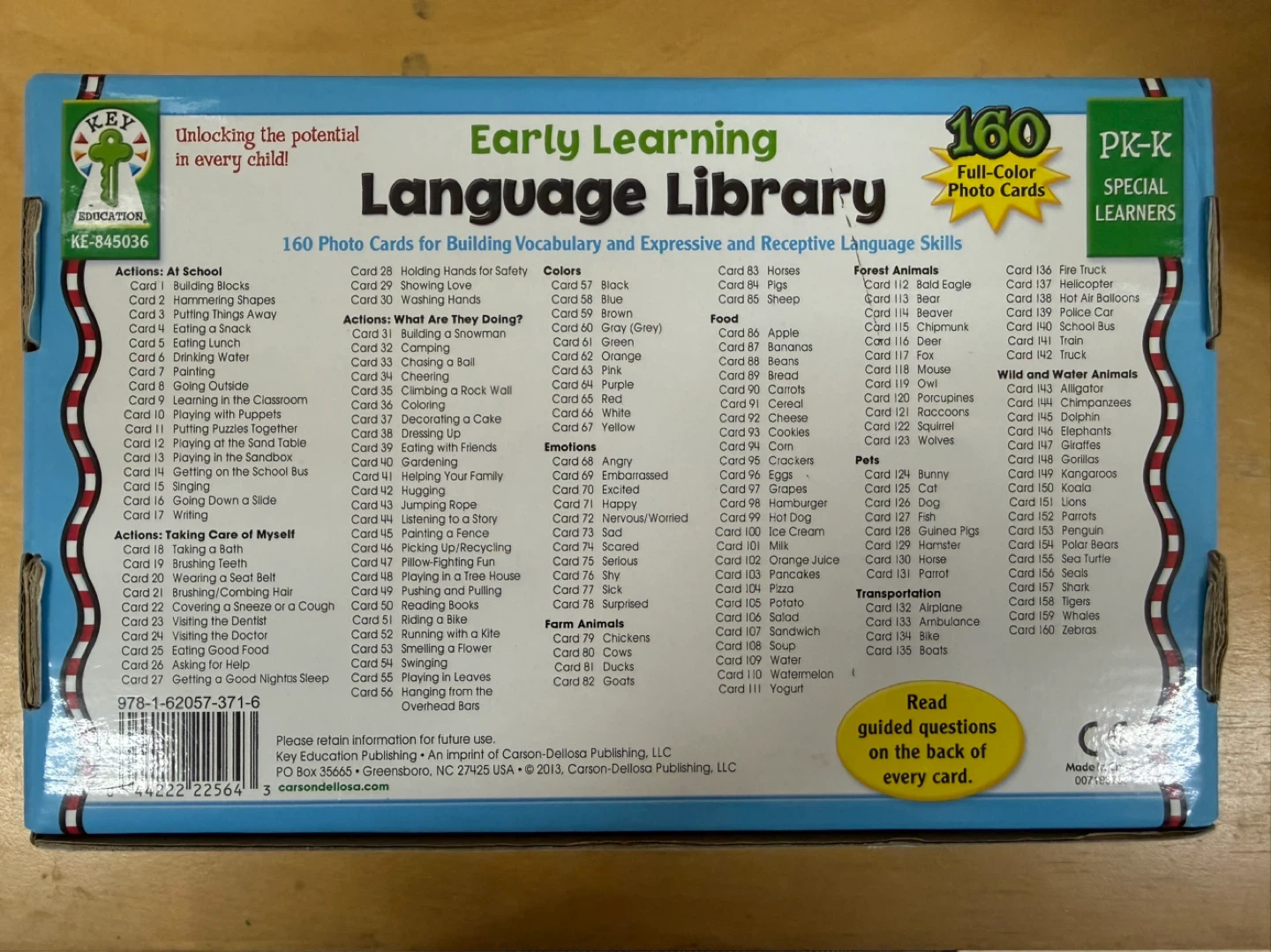 KEY Education Early Learning Language Library Photo Cards PK-K - photo 2