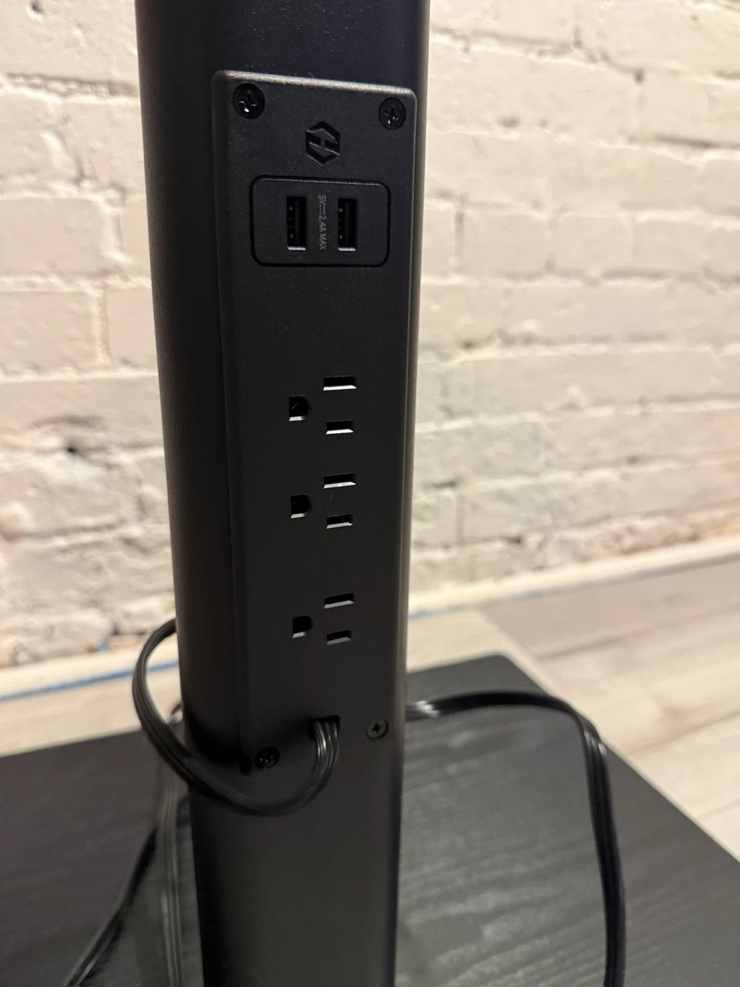 Black TV Stand with Built-in Power - photo 2